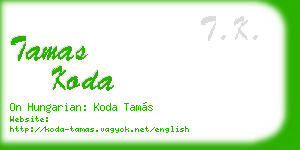 tamas koda business card